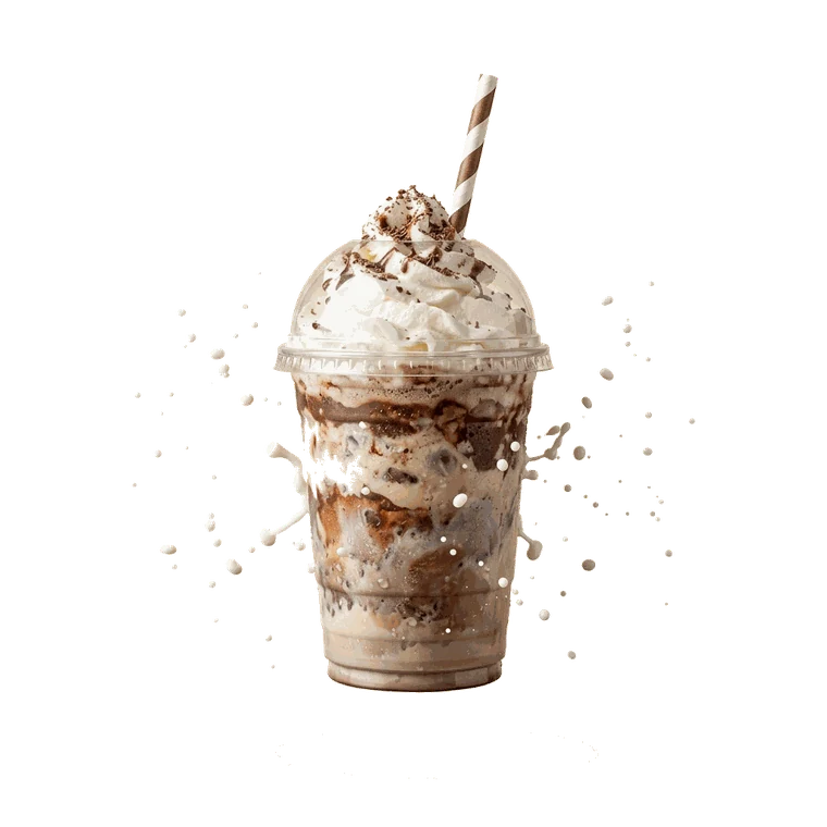 Milkshake COFFEAT en gobelet, chantilly et copeaux de chocolat